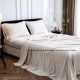 100% Viscose from Bamboo Sheet Set 4Pcs Cooling Soft Breathable Rayon Bed Sheets,Luxury Silky Feel Bedding(1 Flat Sheet 1 Fitted Sheet 1 Pillowcase)-Beige,Twin