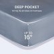 Super Soft Cooling Queen Bed Sheets Set 4 Piece - Easy Care Fitted Flat Sheet & Pillowcase Sets - Wrinkle Free, Fade Resistant, Deep Pocket 16" (Flint Blue, Queen)